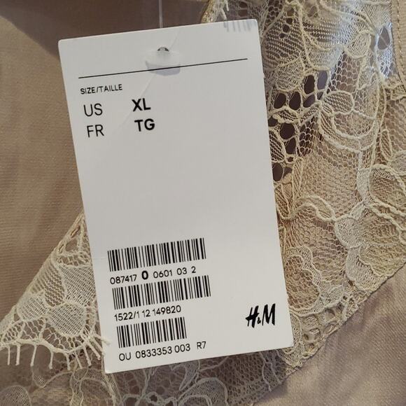 H&M champagne lace trim tank top XL NWT - Picture 7 of 7